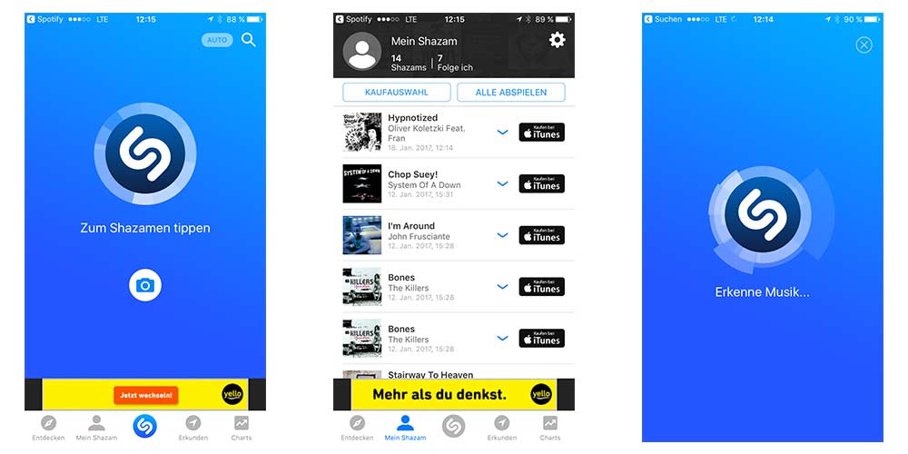 Shazam Musik erkennen per App