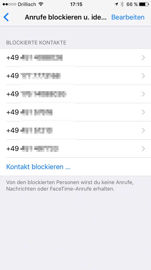 iPhone: Blockierte Nummern verwalten