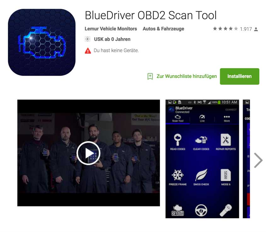 BlueDriver OBD 2 App