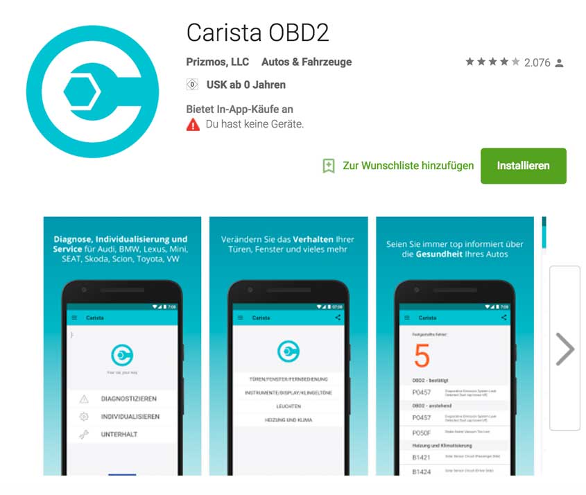 Carista OBD 2 App