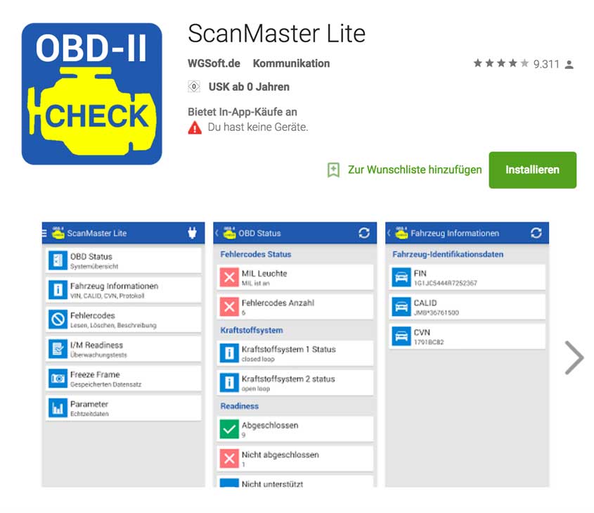 ScanMaster Lite OBD 2 App